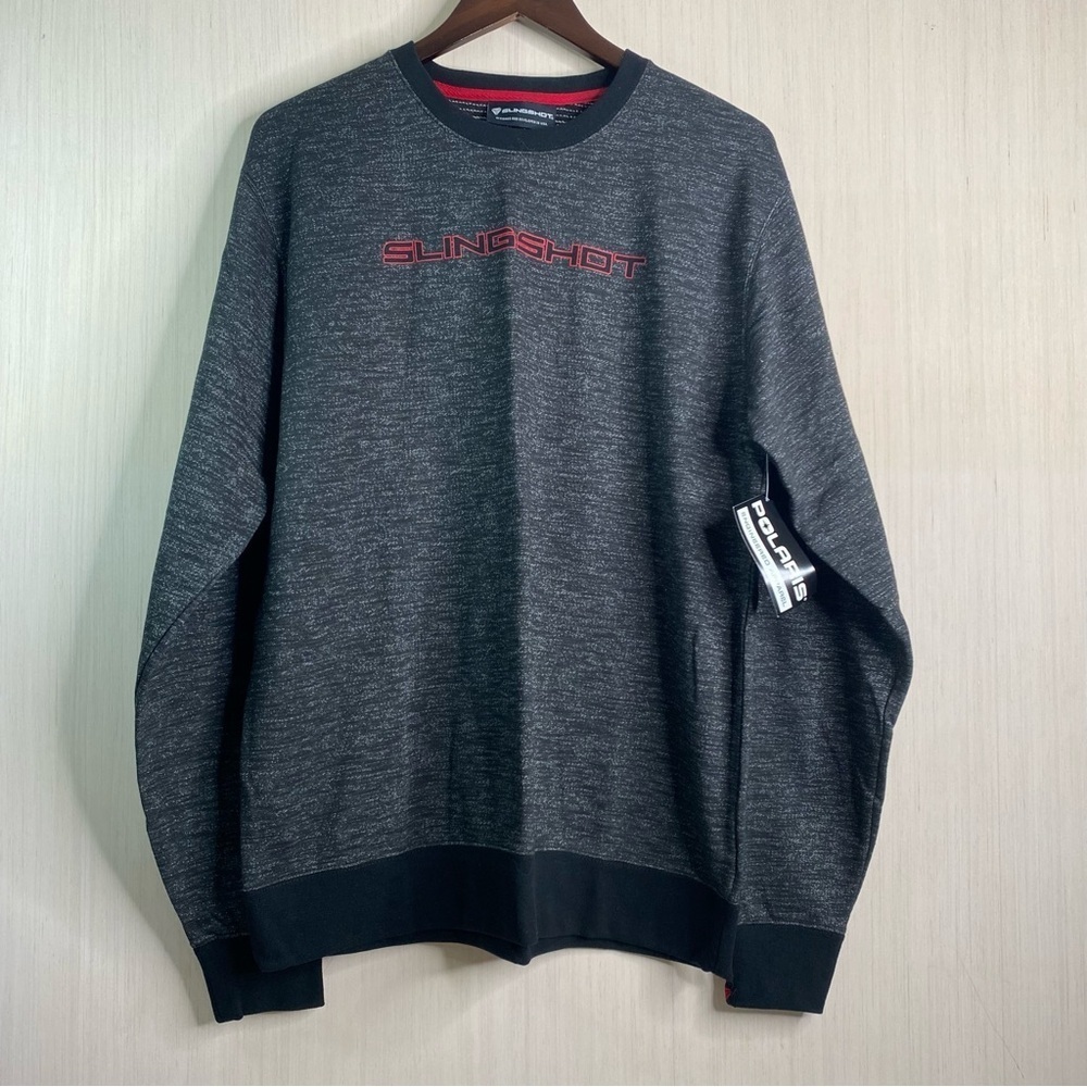 NWT Polaris Slingshot Men's Crewneck Pullover Sweatshirt Grey/Black Large